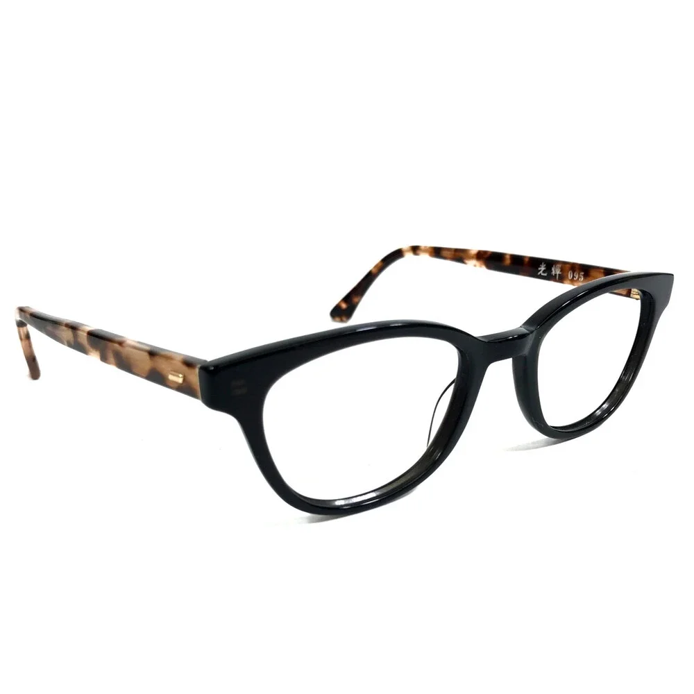 Masunaga Eyeglasses Frames 095 Black Tortoise Cat Eye Full Rim 46-19-145
